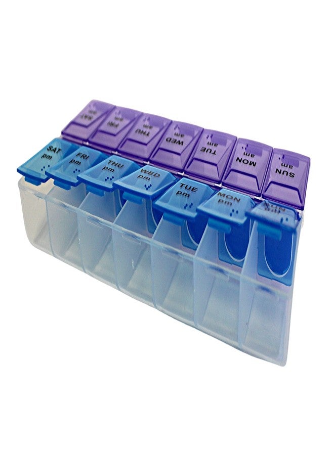 Home Style 2 Pack Weekly 7 Day Pill Organizer Pill Box Twice A Day AM PM BPA Free - Image 3